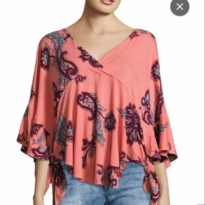 Free People Maui Wowie Paisley Floral Top Medium